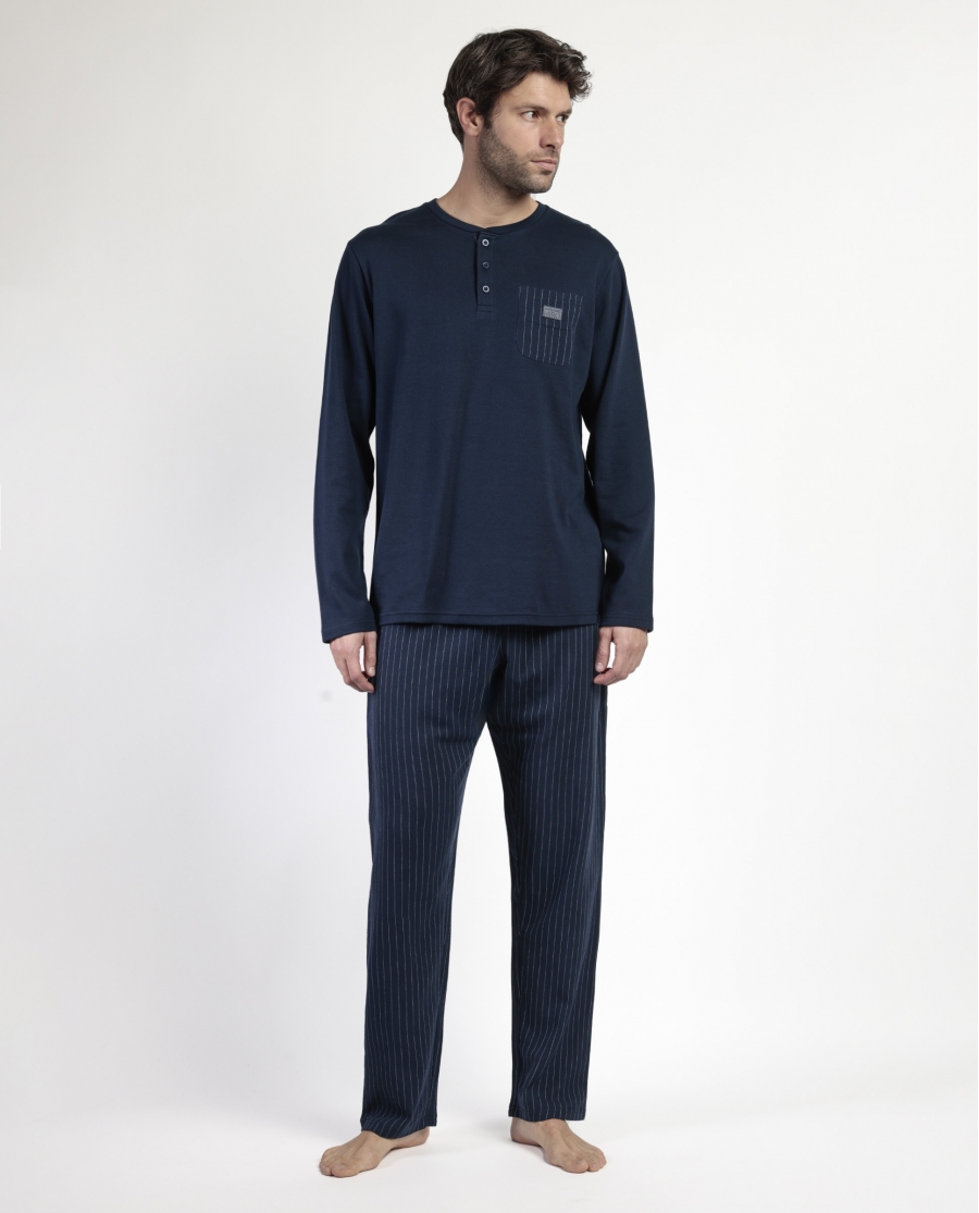 ANTONIO MIRO Pijama Manga Larga Tapeta Miro Stripes para Hombre MARINO