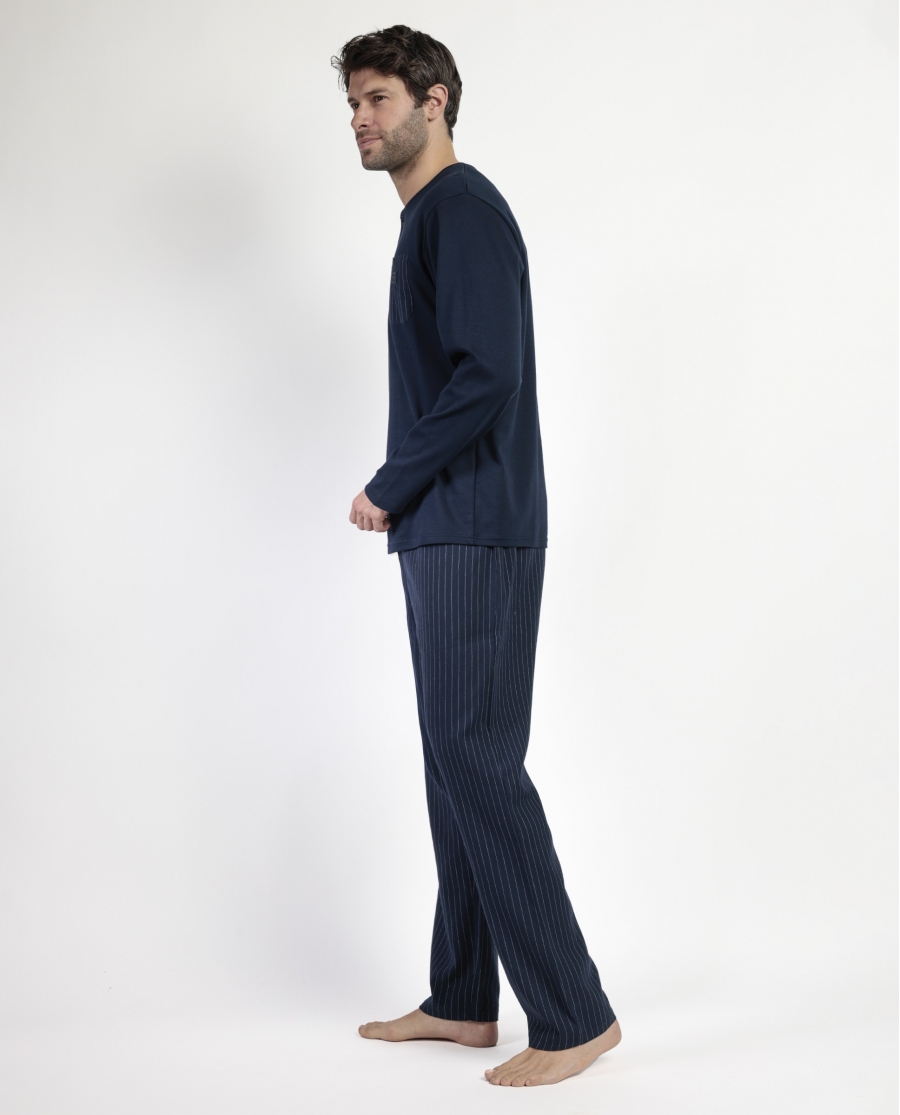 ANTONIO MIRO Pijama Manga Larga Tapeta Miro Stripes para Hombre MARINO