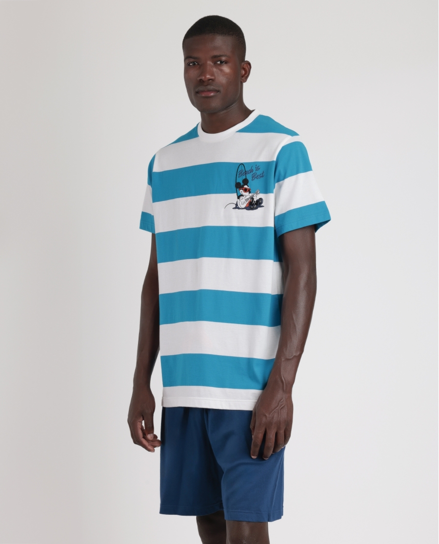 DISNEY Pijama Manga Corta Ride The Wave para Hombre AZUL