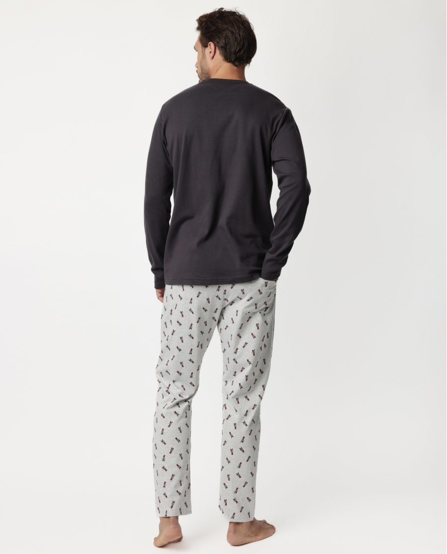DISNEY Pijama Manga Larga You Make Me Laugh para Hombre MARENGO