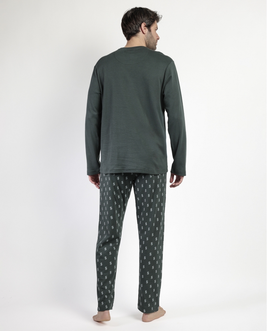 DISNEY Pijama Manga Larga Mcduck para Hombre VERDE
