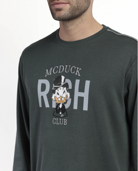 DISNEY Pijama Manga Larga Mcduck para Hombre VERDE 2