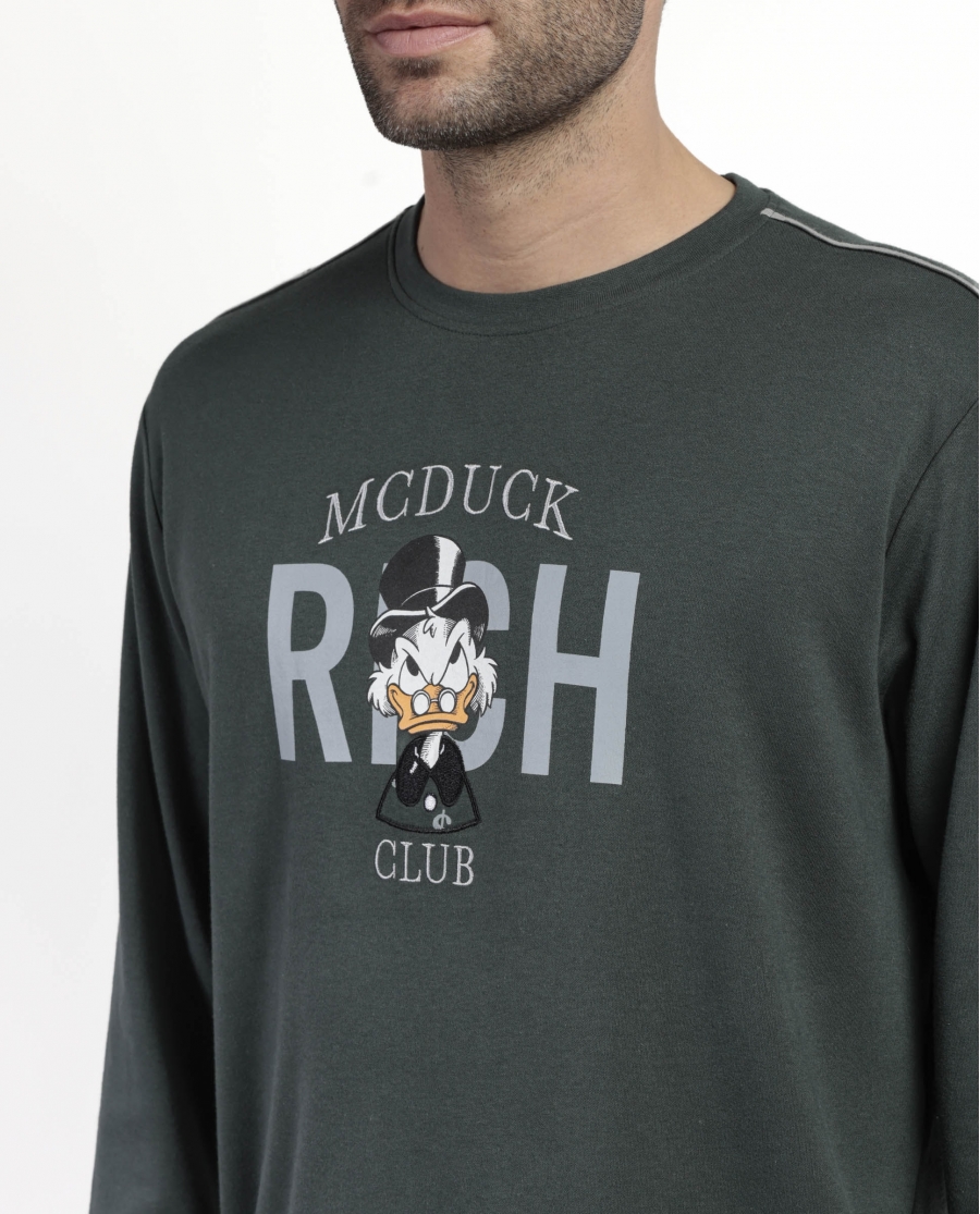 DISNEY Pijama Manga Larga Mcduck para Hombre VERDE