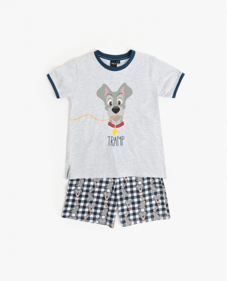 DISNEY Pijama Manga Corta Lady And The Tramp para Niño AZUL