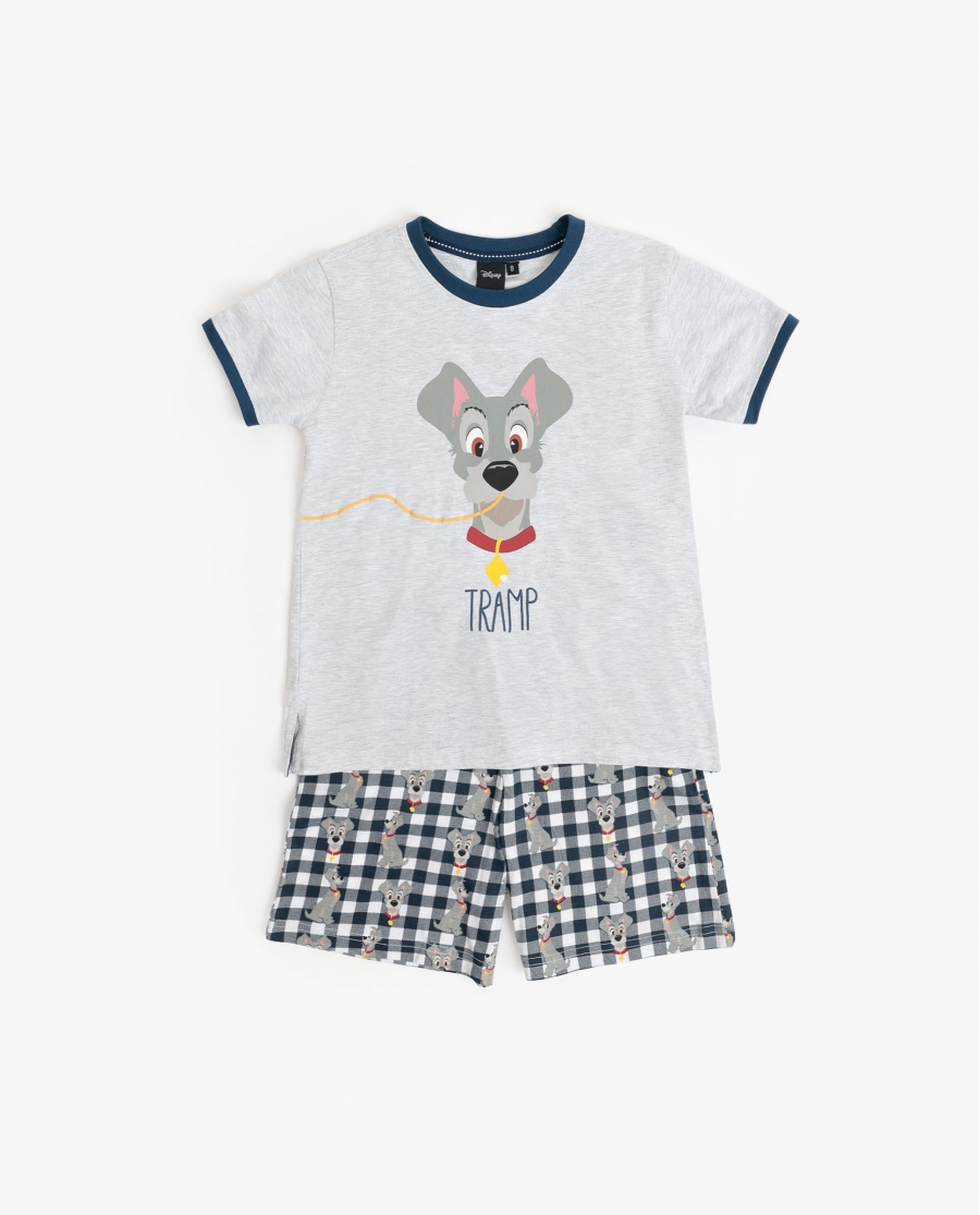 DISNEY Pijama Manga Corta Lady And The Tramp para Niño AZUL
