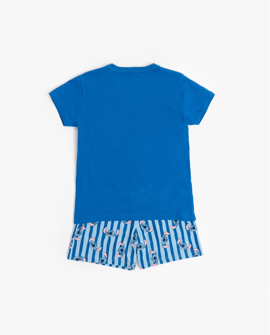 DISNEY Pijama Manga Corta Stitch Waves para Niño AZUL