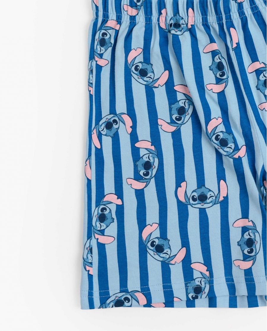 DISNEY Pijama Manga Corta Stitch Waves para Niño AZUL