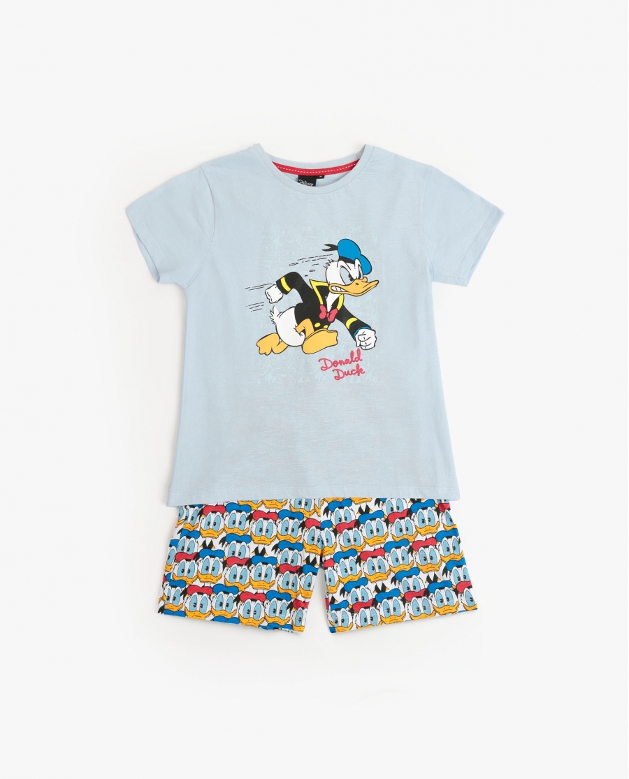 DISNEY Pijama Manga Corta Donald Vintage para Niño AZUL