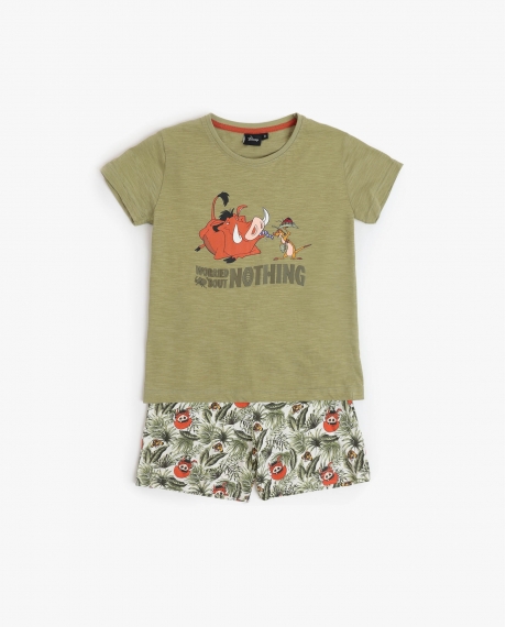 DISNEY Pijama Manga Corta Timon & Pumbaa para Niño CAQUI