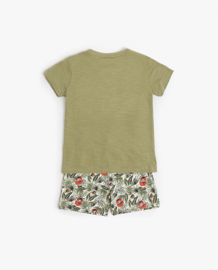 DISNEY Pijama Manga Corta Timon & Pumbaa para Niño CAQUI