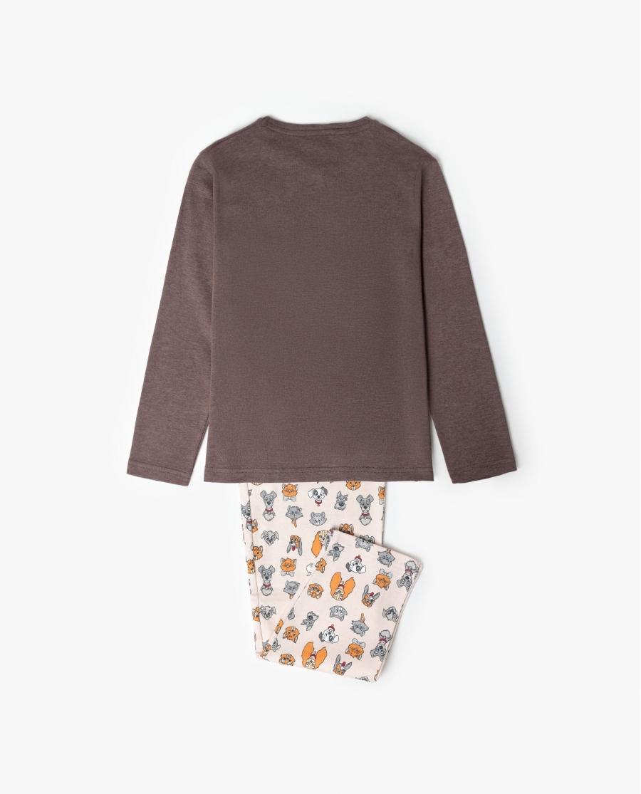 DISNEY Pijama Manga Larga Love Dinner para Niño CHOCOLATE