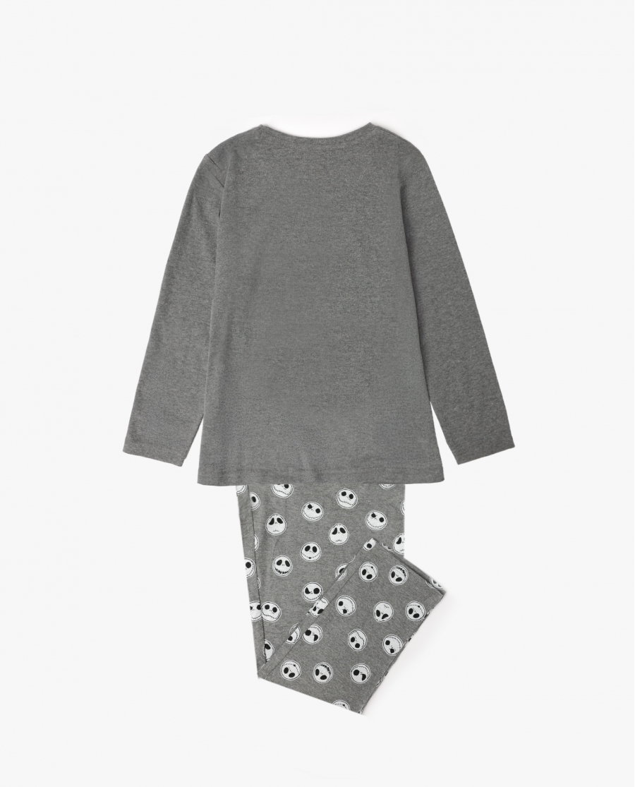 DISNEY Pijama Manga Larga Nightmare para Niña GRIS JASPE