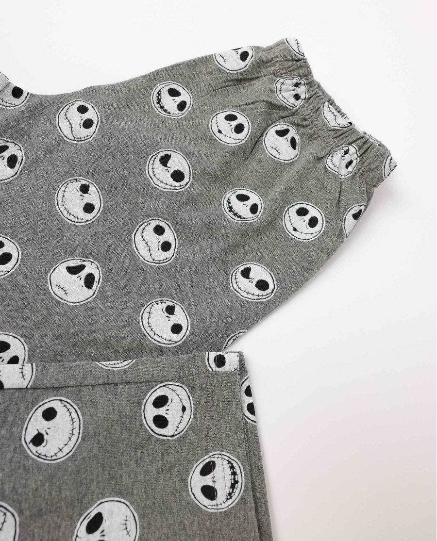 DISNEY Pijama Manga Larga Nightmare para Niña GRIS JASPE