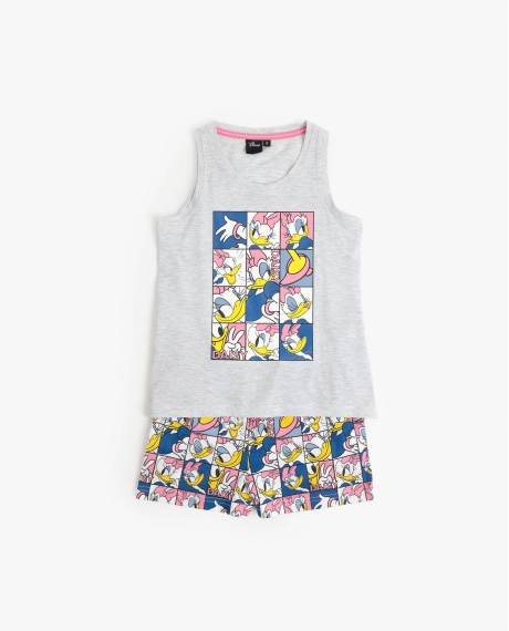 DISNEY Pijama Sin Mangas Daisy Poses para Niña GRIS JASPE