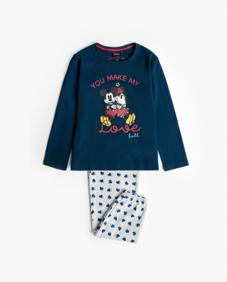 DISNEY Pijama Manga Larga You Make Me Love para Niña MARINO