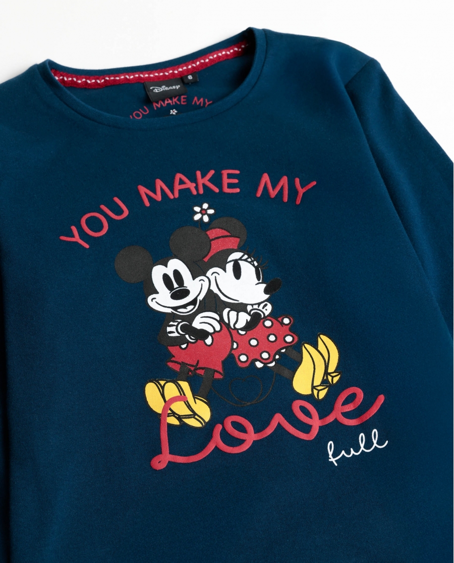 DISNEY Pijama Manga Larga You Make Me Love para Niña MARINO
