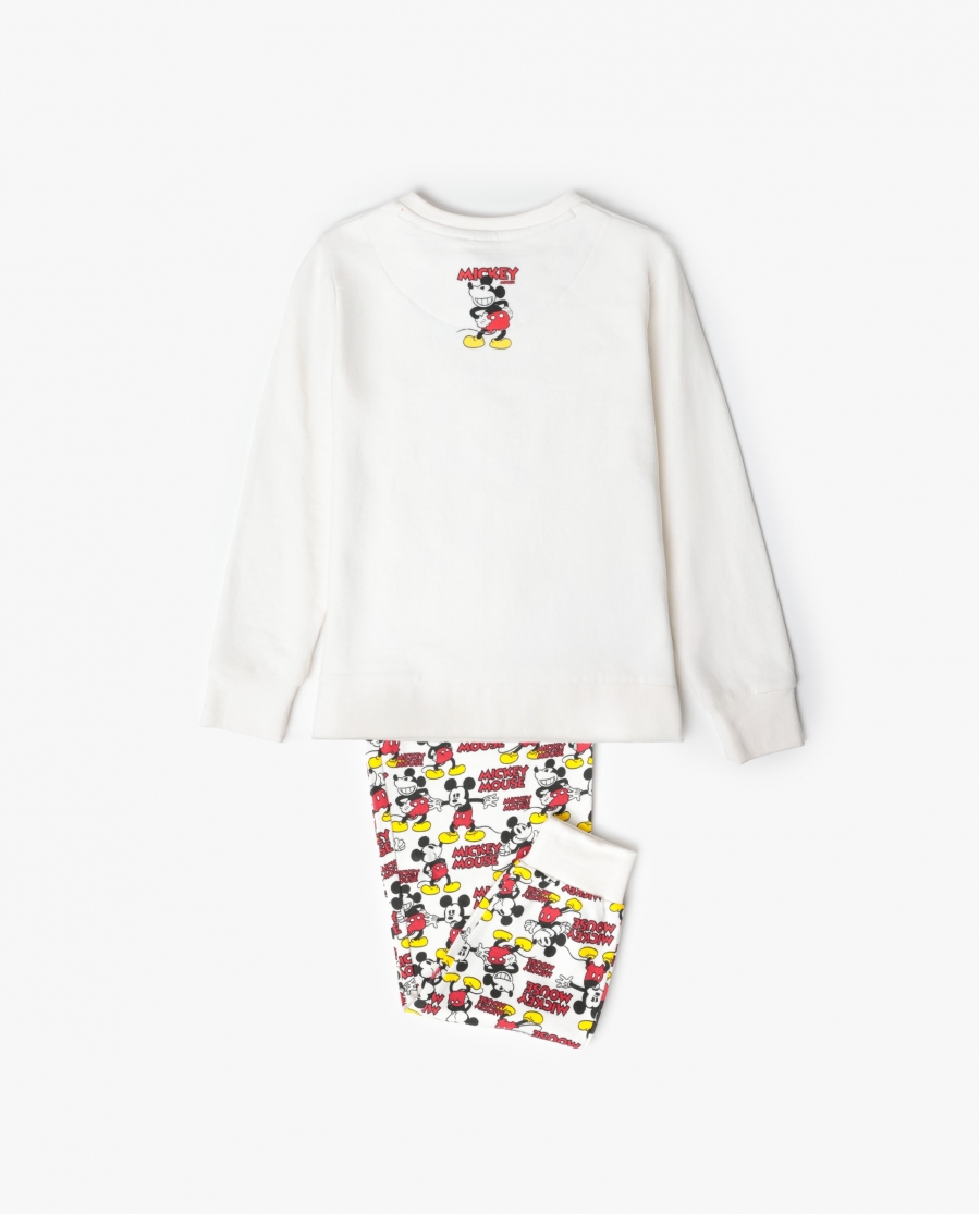 DISNEY Pijama Manga Larga Felpa Best Mickey para Niña CRUDO