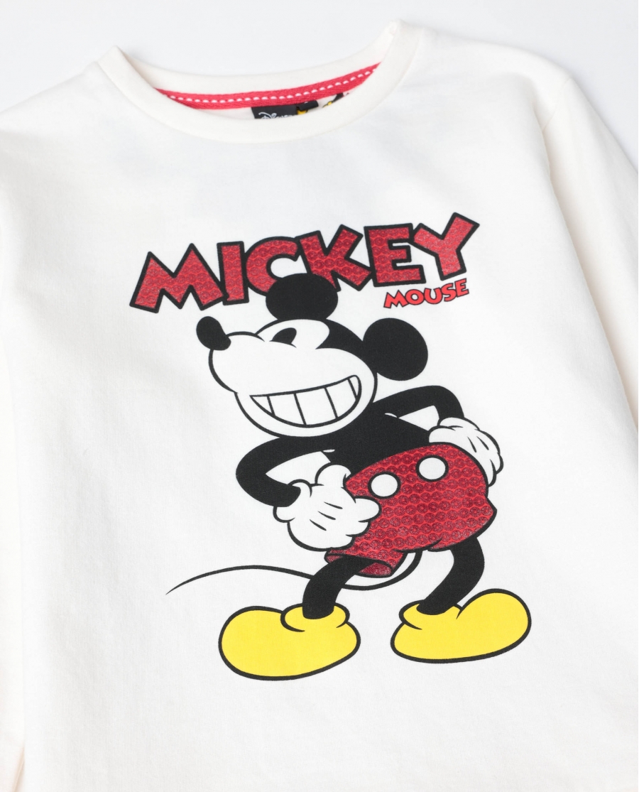 DISNEY Pijama Manga Larga Felpa Best Mickey para Niña CRUDO