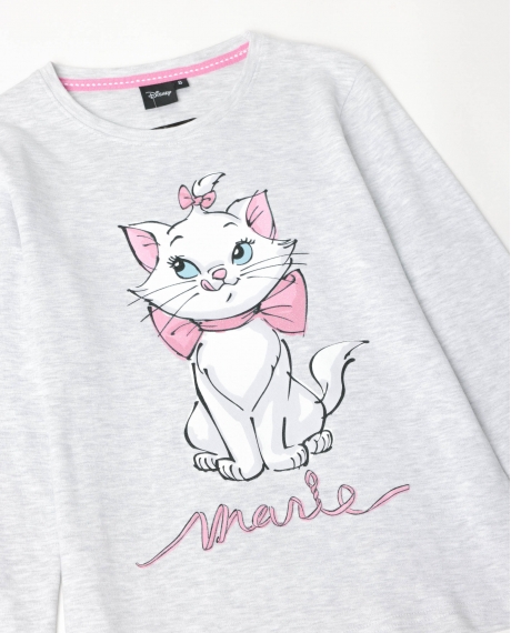 DISNEY Pijama Manga Larga Marie para Niña GRIS JASPE 2