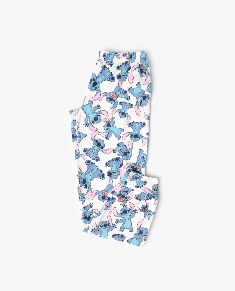 DISNEY Pijama Manga Larga Stitch & Angel para Niña AZUL