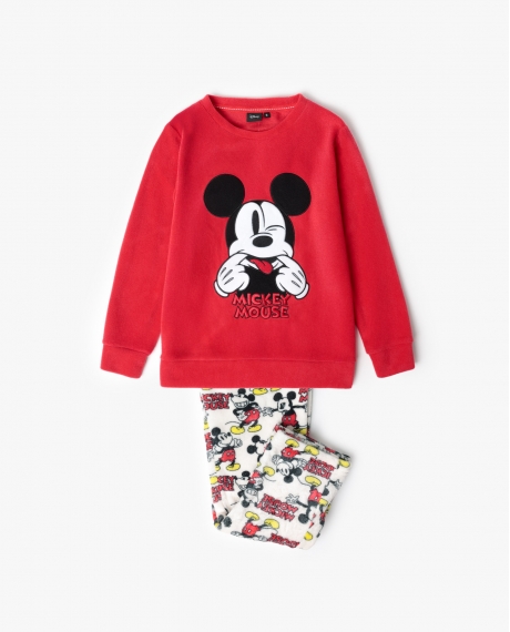 DISNEY Pijama Manga Larga Calentito Best Mickey para Niña ROJO