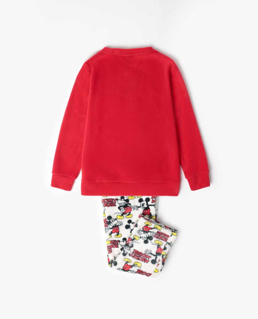 DISNEY Pijama Manga Larga Calentito Best Mickey para Niña ROJO