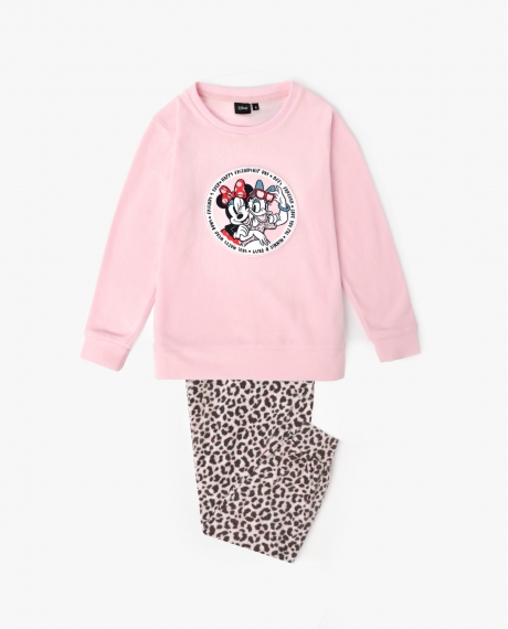 DISNEY Pijama Manga Larga Calentito Minnie Skin para Niña ROSA