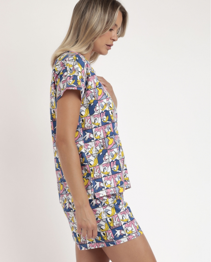 DISNEY Pijama Manga Corta Daisy Poses para Mujer ROSA
