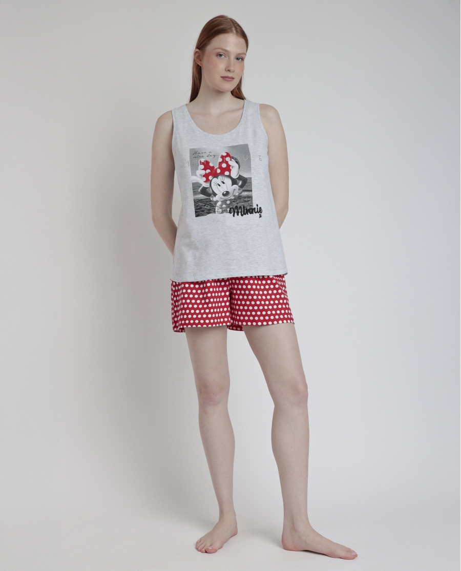 DISNEY Pijama Sin Mangas Generals para Mujer GRIS JASPE