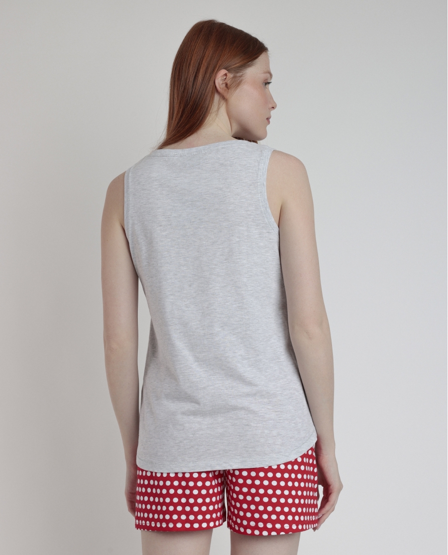 DISNEY Pijama Sin Mangas Generals para Mujer GRIS JASPE