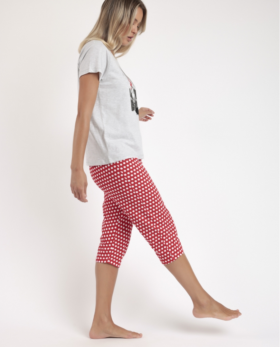 DISNEY Pijama Manga Corta Minnie Photo para Mujer GRIS JASPE