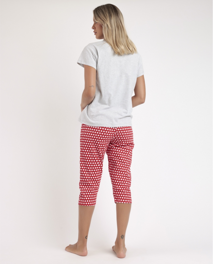 DISNEY Pijama Manga Corta Minnie Photo para Mujer GRIS JASPE