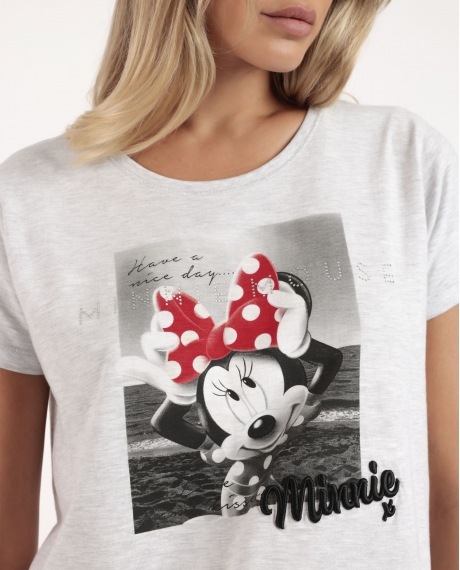DISNEY Pijama Manga Corta Minnie Photo para Mujer GRIS JASPE 2