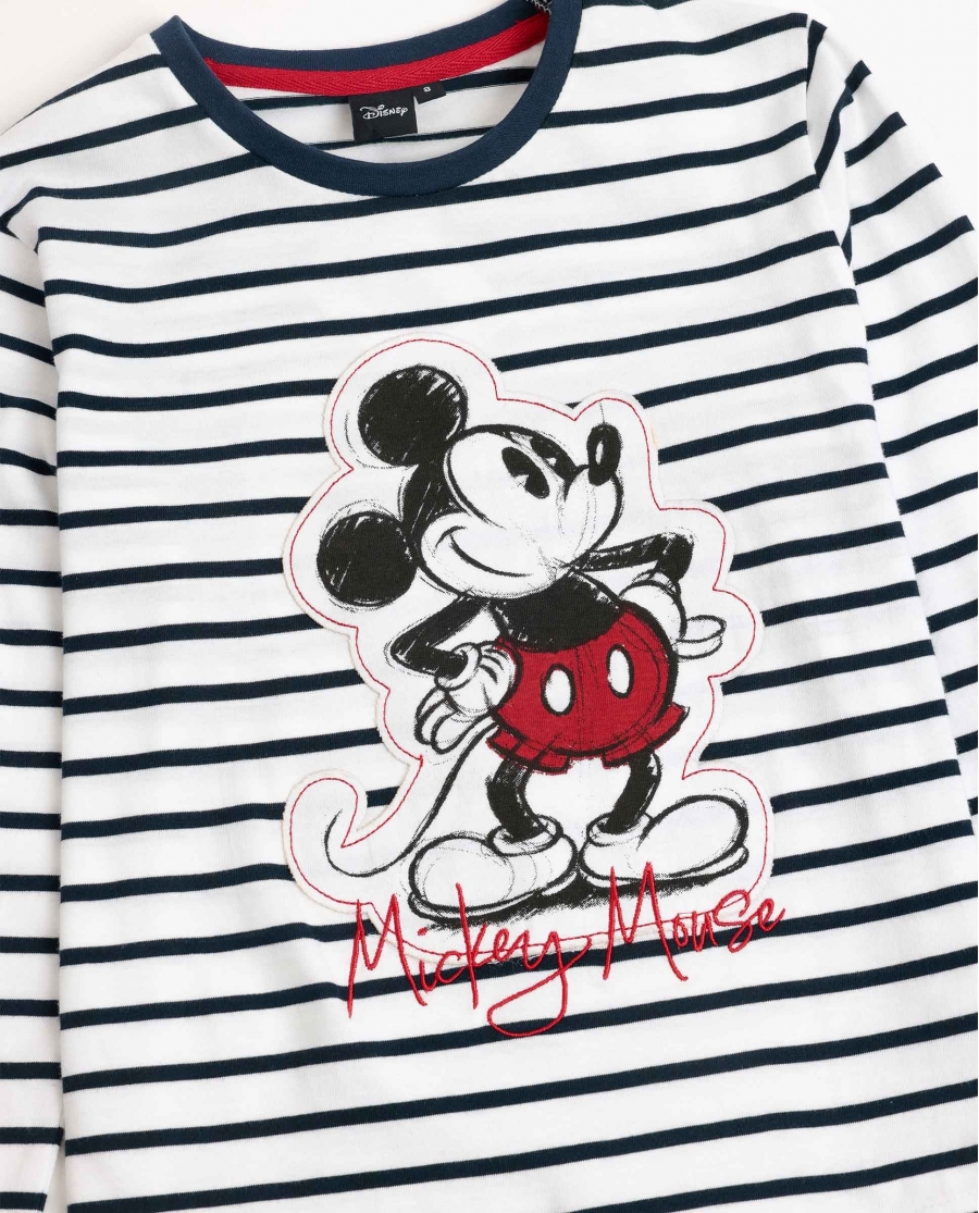 DISNEY Pijama Manga Larga Mickey Patch para Niña MARINO