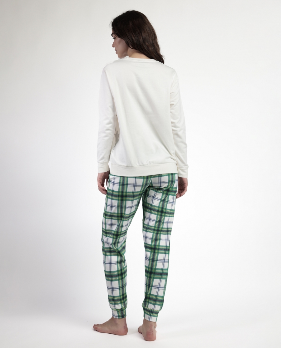 DISNEY Pijama Manga Larga Felpa Ski Mouse para Mujer CRUDO