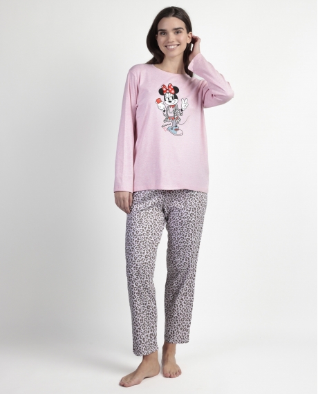 DISNEY Pijama Manga Larga Minnie Skin para Mujer ROSA