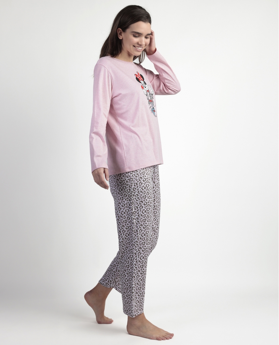 DISNEY Pijama Manga Larga Minnie Skin para Mujer ROSA