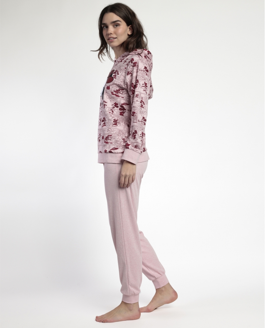 DISNEY Pijama Manga Larga Minnie Gen Z para Mujer CEREZA