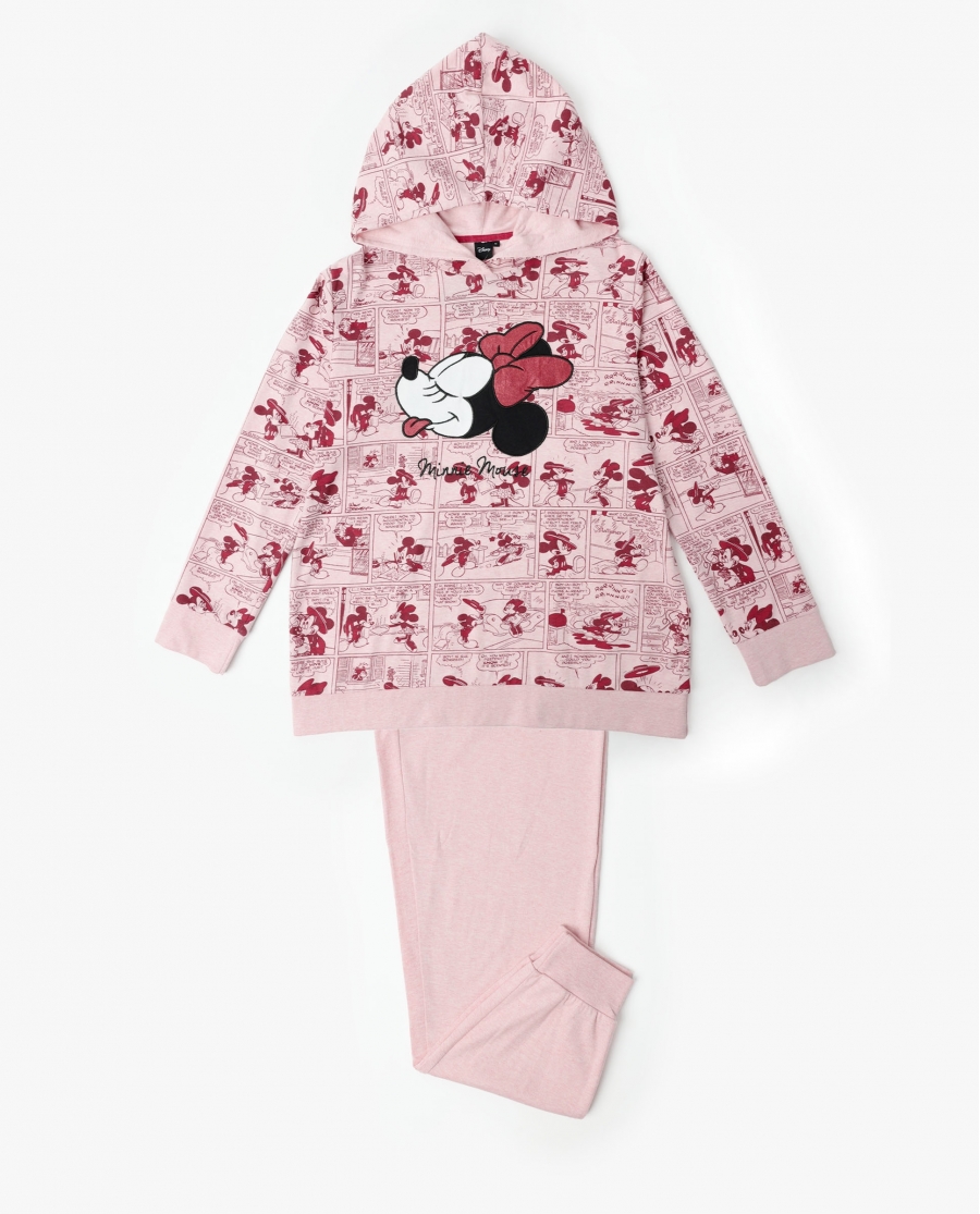 DISNEY Pijama Manga Larga Minnie Gen Z para Mujer CEREZA
