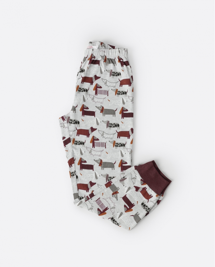 ADMAS Pijama Manga Larga Dog Home para Niño MARRON