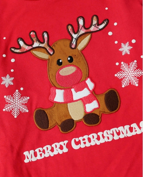 ADMAS Pijama Manga Larga Reindeer para Niño ROJO 2
