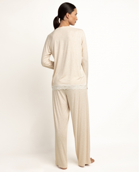 ADMAS CLASSIC Pijama Manga Larga Hearts para Mujer BEIGE 2