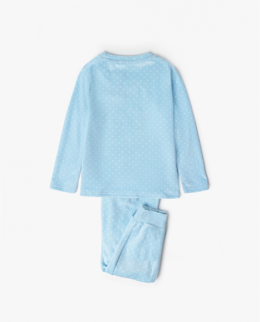 ADMAS Pijama Manga Larga Terciopelo Sweet Duckling para Niña AZUL