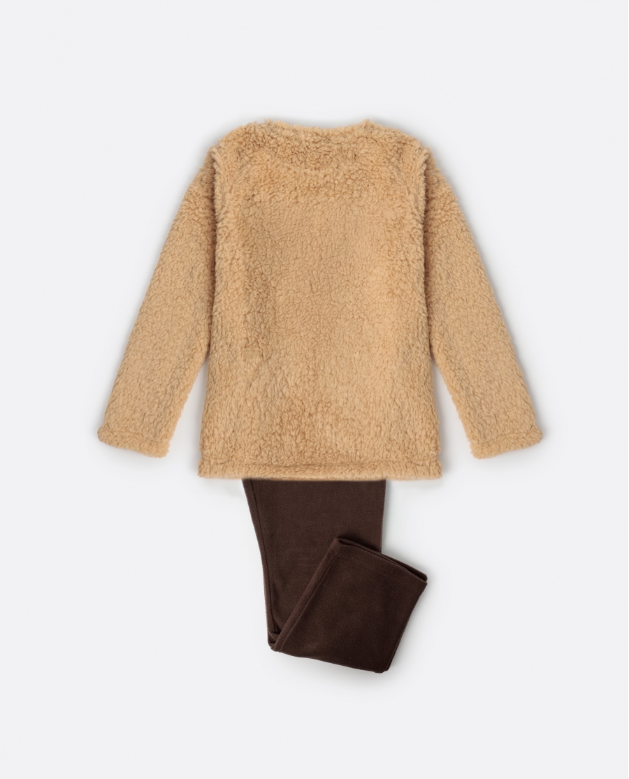 ADMAS Pijama Manga Larga Calentito Reindeer para Niña CAMEL