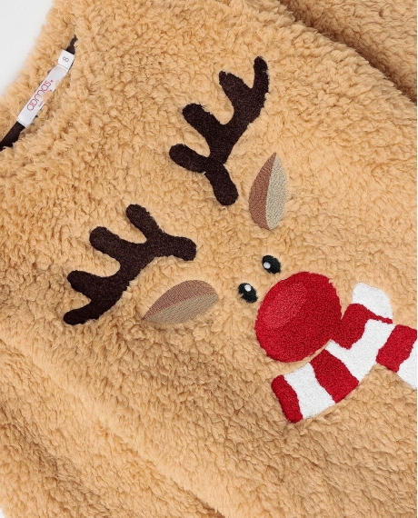 ADMAS Pijama Manga Larga Calentito Reindeer para Niña CAMEL 2