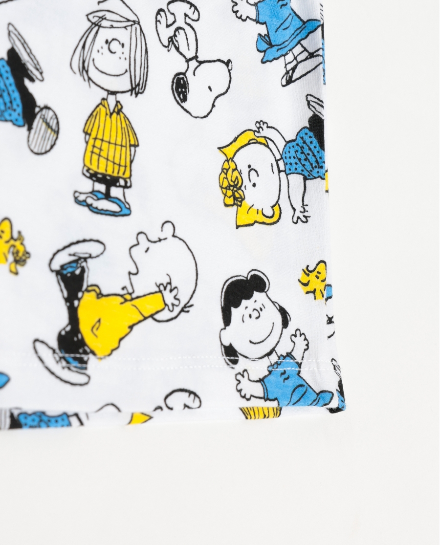 PEANUTS Pijama Manga Corta Party Friends para Niña BLANCO