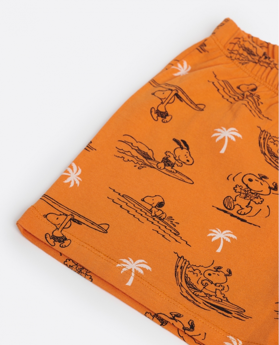 PEANUTS Pijama Sin Mangas Summer Beagle para Niña NARANJA