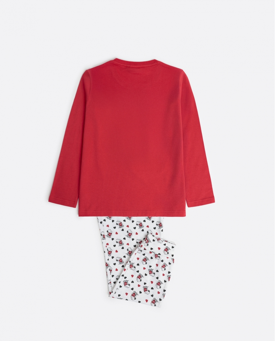 PEANUTS Pijama Manga Larga In My Heart para Niña ROJO