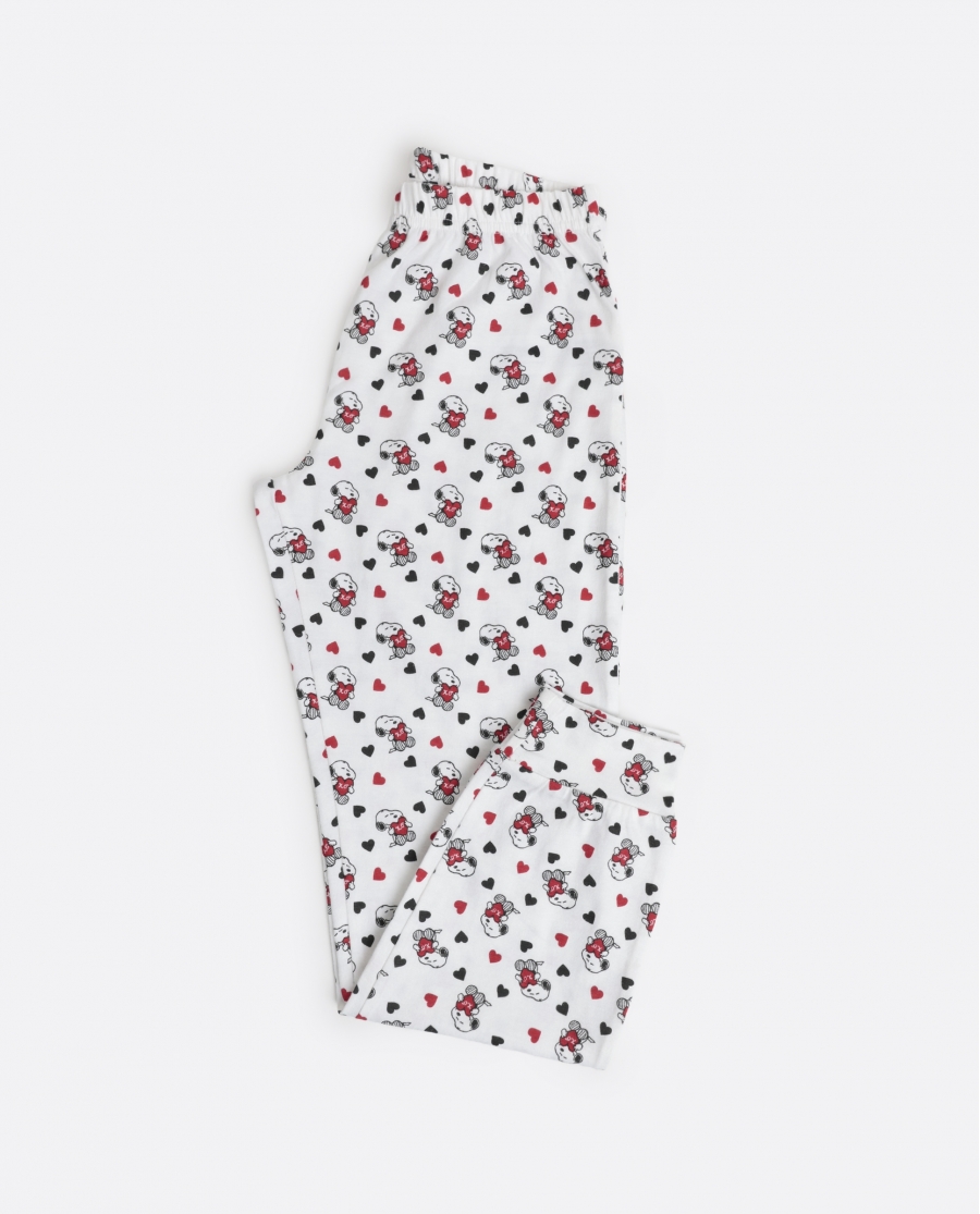 PEANUTS Pijama Manga Larga In My Heart para Niña ROJO