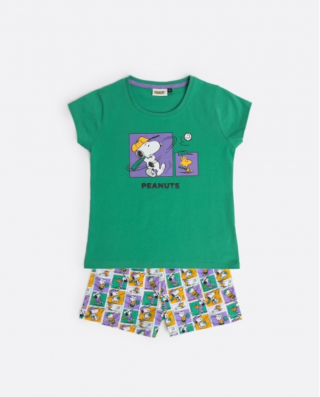 PEANUTS Pijama Manga Corta Good Grief para Niña VERDE